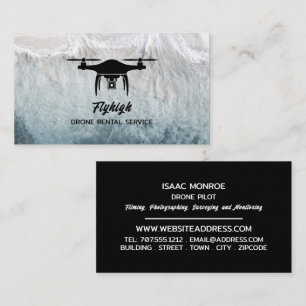 Tarjeta De Visita Silueta de drones glaciares, piloto de drones