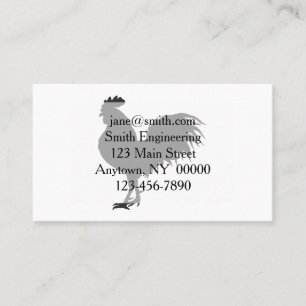 Tarjeta De Visita Silueta de gallo: elija color de fondo