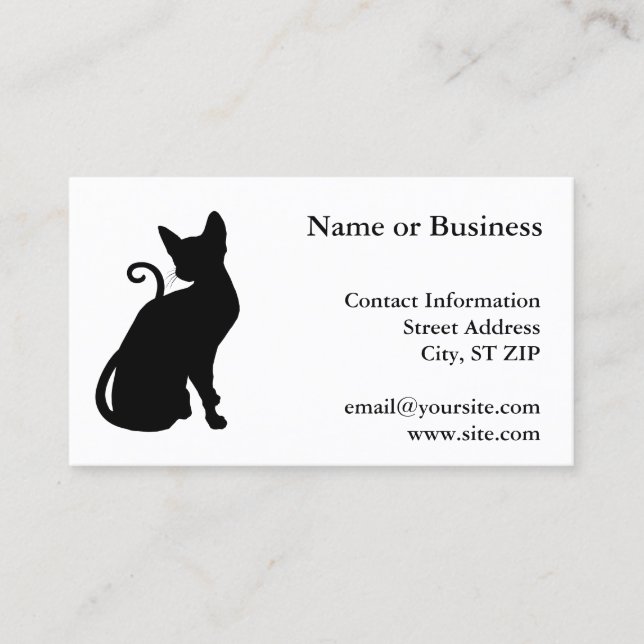 Tarjeta De Visita Silueta de gato (Anverso)