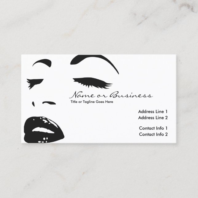 Tarjeta De Visita silueta de la belleza (Anverso)