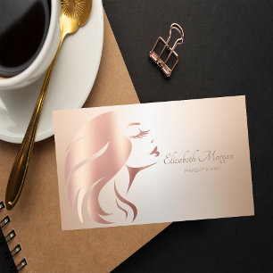 Tarjeta De Visita Silueta de la Cara de una Chica Profesional Modern