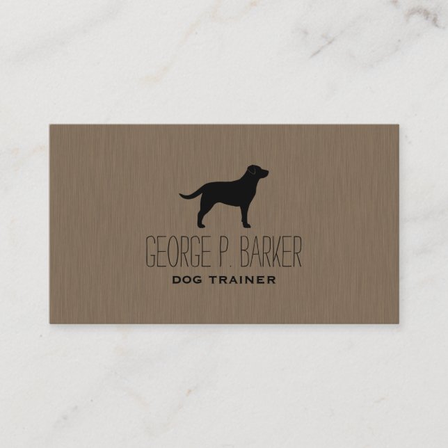 Tarjeta De Visita Silueta de Labrador Retriever Negro (Anverso)