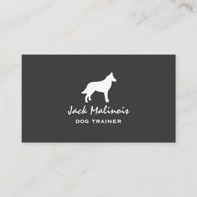 Tarjeta De Visita Silueta de Malinois Belga (Anverso)