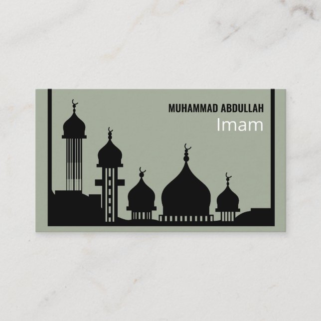 Tarjeta De Visita Silueta de mezquita, islámica, religiosa (Anverso)