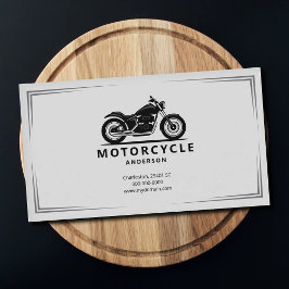 Tarjeta De Visita Silueta de Motocicleta Negra y Elegante