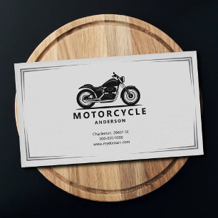 Tarjeta De Visita Silueta de Motocicleta Negra y Elegante
