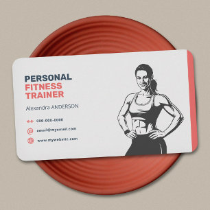 Tarjeta De Visita Silueta de mujer - Entrenador de Fitness