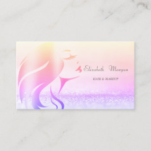 Tarjeta De Visita Silueta de niña ombre con bokeh moderno y elegante