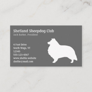 Tarjeta De Visita Silueta de pastor de ovejas de Shetland