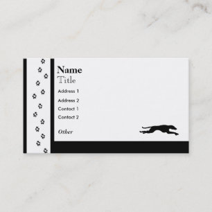 Tarjeta De Visita Silueta de perro de la Carreras Greyhound