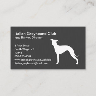 Tarjeta De Visita Silueta de perro galgo italiano