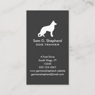 Tarjeta De Visita Silueta de perro pastor alemán vertical