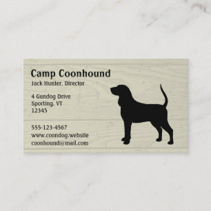 Tarjeta De Visita Silueta de perro sabueso coonhound negro y fuego