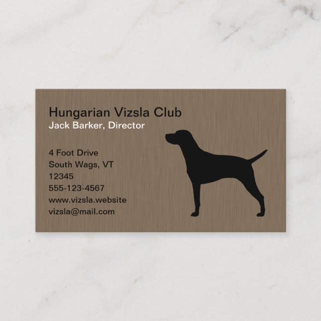 Tarjeta De Visita Silueta de perro vizsla húngaro (Anverso)