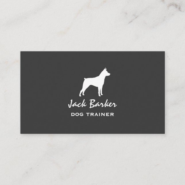 Tarjeta De Visita Silueta de Pinscher Miniatura (Anverso)
