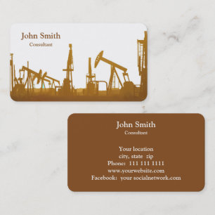 Tarjeta De Visita Silueta de plataforma petrolífera profesional