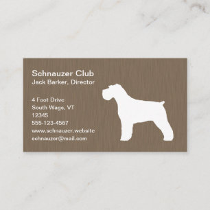 Tarjeta De Visita Silueta de Schnauzer (orejas naturales)