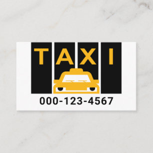 Tarjeta De Visita Silueta de Taxi Amarillo con Franja Negra