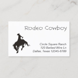 Tarjeta De Visita Silueta de vaquero de rodeo