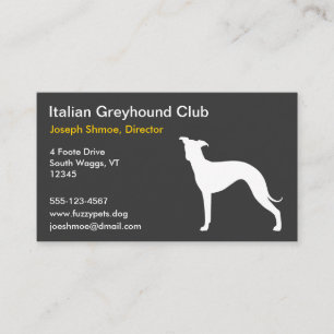 Tarjeta De Visita Silueta del galgo italiano