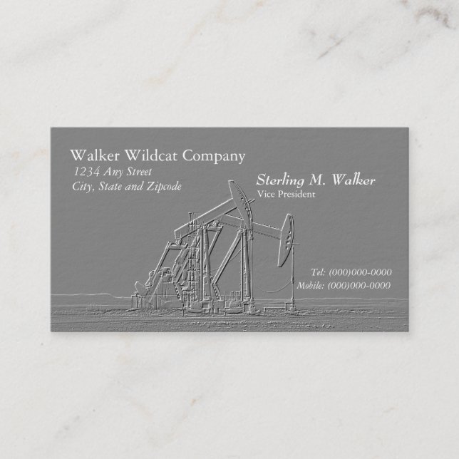 Tarjeta De Visita Silueta dual de la unidad de bombeo del aceite (Anverso)