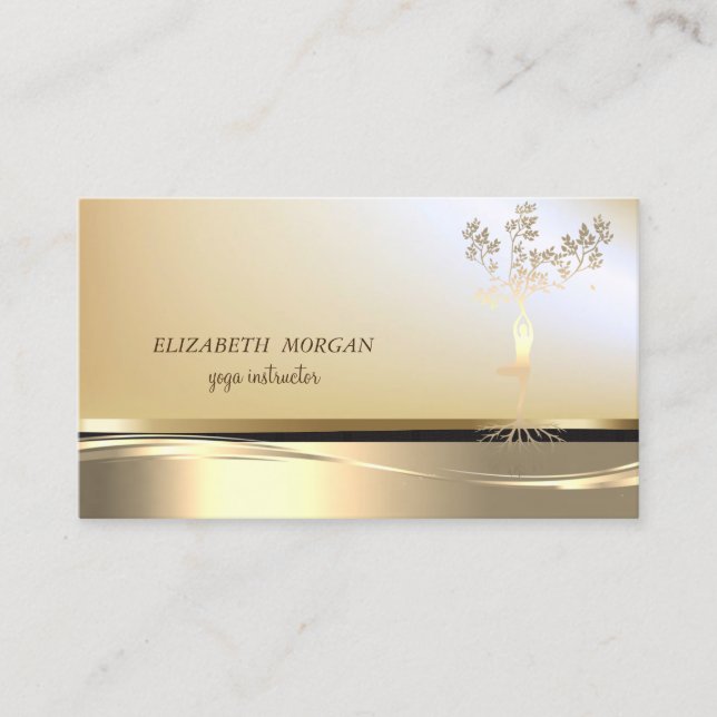 Tarjeta De Visita Silueta elegante profesional de mujeres de árbol d (Anverso)