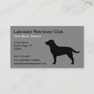 Tarjeta De Visita Silueta negra del labrador retriever