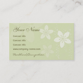 Tarjeta De Visita Silueta y flores del chica