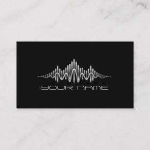 Tarjeta De Visita Silver Equalizer DJ 