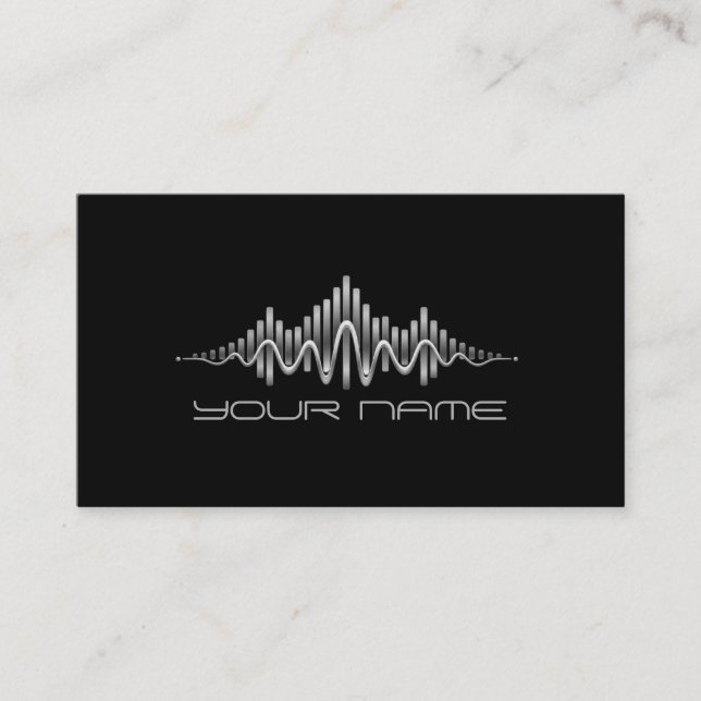 Tarjeta De Visita Silver Equalizer DJ  (Anverso)
