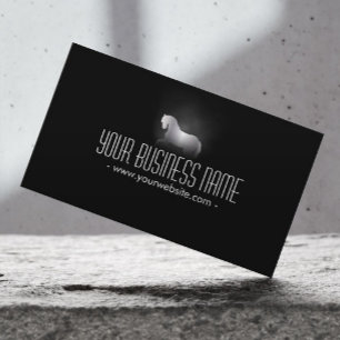 Tarjeta De Visita Silver Horse Equine Profesional Black
