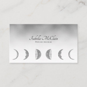 Tarjeta De Visita Silver Moon Modern Psychic Medium