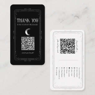 Tarjeta De Visita Silver Moon Mystical Occult Social Media Código QR