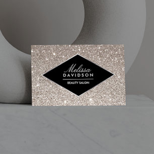 Tarjeta de visita Silver Purpurina y Glamour Beaut
