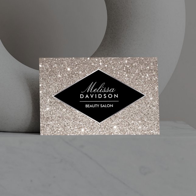 Tarjeta de visita Silver Purpurina y Glamour Beaut (Subido por el creador)
