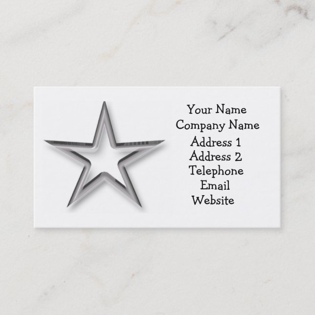 Tarjeta de visita Silver Star (Anverso)