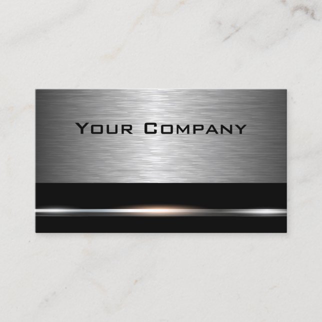 Tarjeta De Visita Silver y Black Professional Business (Anverso)