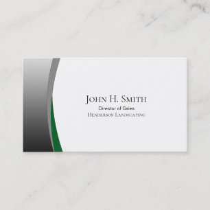 Tarjeta de visita Silver y Green Elegance Landscap