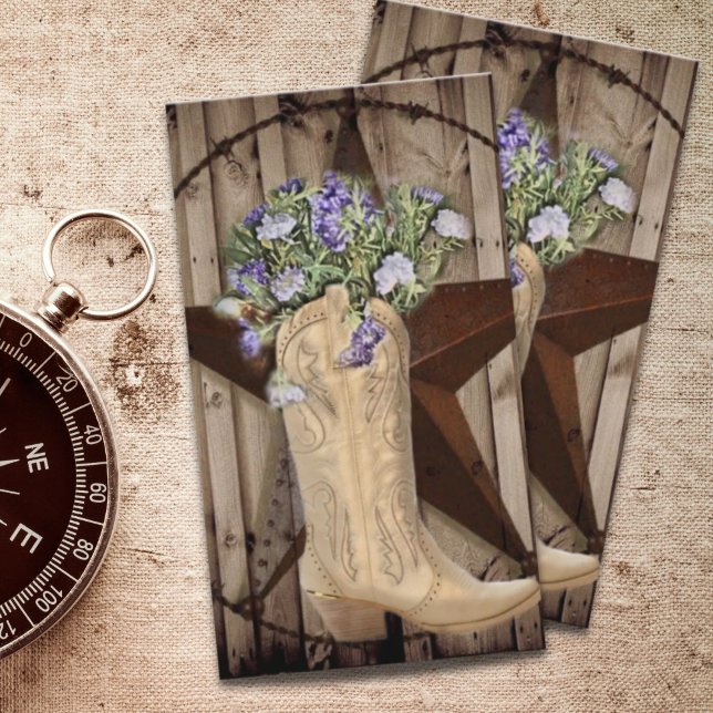 Tarjeta De Visita silvestre de madera de grano rústico vaquero del p (rustic barn wood wildflower Western country cowboy Business Card)
