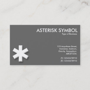 Tarjeta De Visita Símbolo asterisk - gris