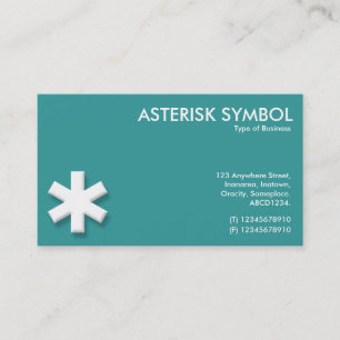 Tarjeta De Visita Símbolo asterisk - turquesa oscuro (339999)