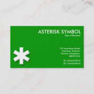 Tarjeta De Visita Símbolo asterisk - verde