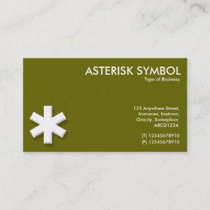 Tarjeta De Visita Símbolo asterisk - verde/marrón (666600)