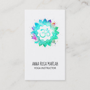 Tarjeta De Visita *~* Símbolo Aum de Lotus Mandala Om Saluer Energía