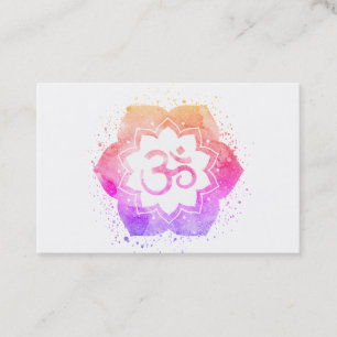 Tarjeta De Visita *~* Símbolo Aum OM Flor Lotus Mandala Yoga Reiki