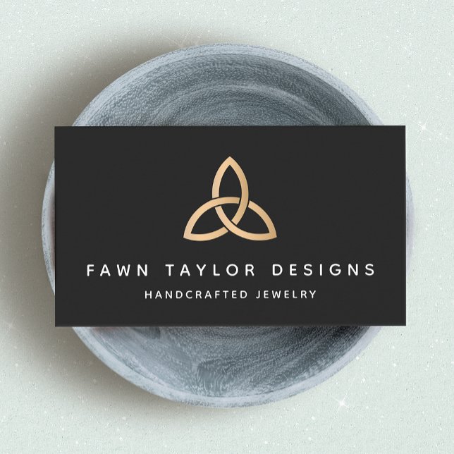 Tarjeta De Visita Símbolo celta del Knot de Trinidad de oro (Subido por el creador)