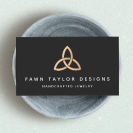 Tarjeta De Visita Símbolo celta del Knot de Trinidad de oro