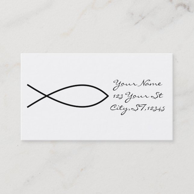 Tarjeta De Visita Símbolo cristiano de pescado Ichthys Thunder_Cove (Anverso)