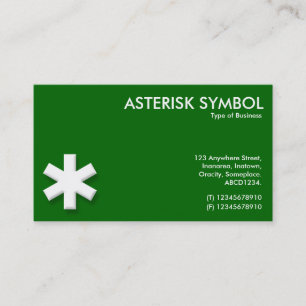 Tarjeta De Visita Símbolo de asterisco - Verde hierba (006600)