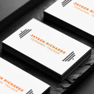 Tarjeta De Visita Símbolo de barra de gimnasio naranja/gris Entrenad